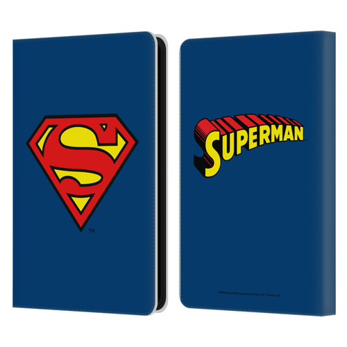 Superman DC Comics Logos Classic Leather Book Wallet Case Cover For Amazon Kindle 11th Gen (2024)