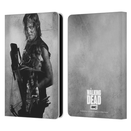 AMC The Walking Dead Double Exposure Daryl Leather Book Wallet Case Cover For Amazon Kindle 11th Gen (2024)