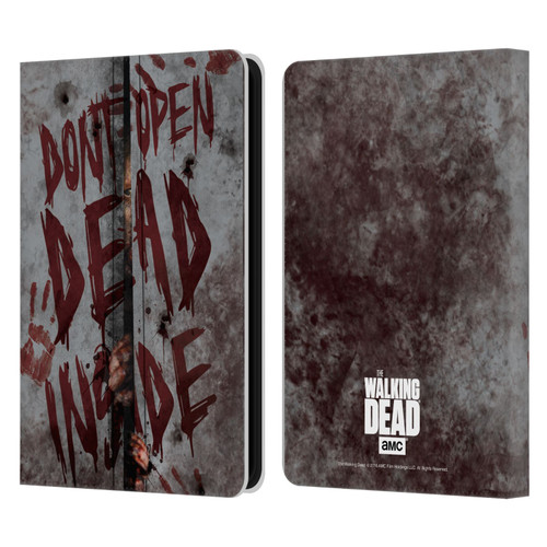 AMC The Walking Dead Typography Dead Inside Leather Book Wallet Case Cover For Amazon Kindle 11th Gen (2024)