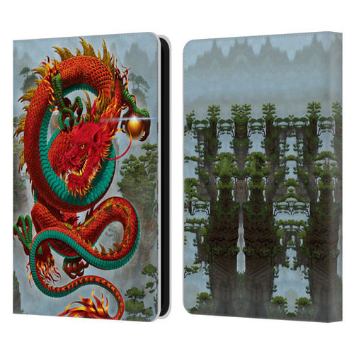 Vincent Hie Graphics Good Fortune Dragon Leather Book Wallet Case Cover For Amazon Kindle 11th Gen (2024)