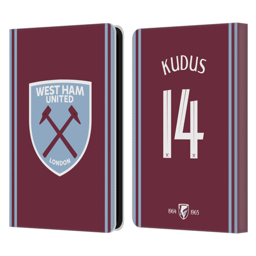 West Ham United FC 2024/25 Players Home Kit Mohammed Kudus Leather Book Wallet Case Cover For Amazon Kindle 11th Gen (2024)