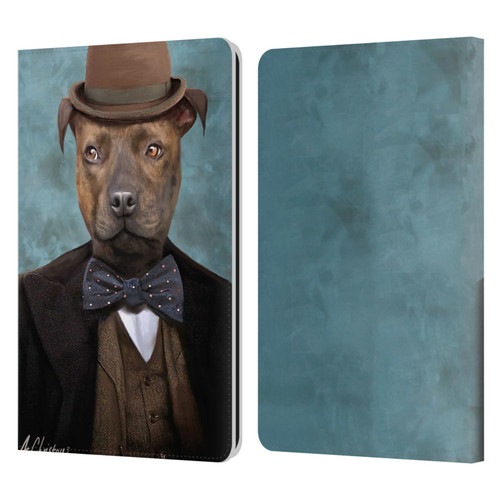 Anthony Christou Art Sir Edmund Bulldog Leather Book Wallet Case Cover For Amazon Kindle Paperwhite 1 / 2 / 3