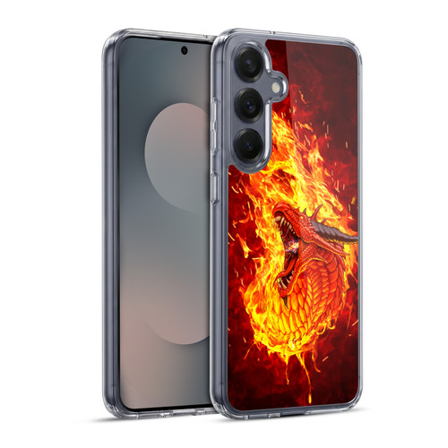 Christos Karapanos Mythical Through The Flames Soft Gel Case for Samsung Galaxy S25+ & MagSafe