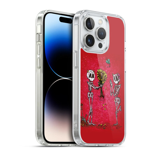 David Lozeau Skeleton Grunge Sunflower Soft Gel Case for Apple iPhone 14 Pro & MagSafe