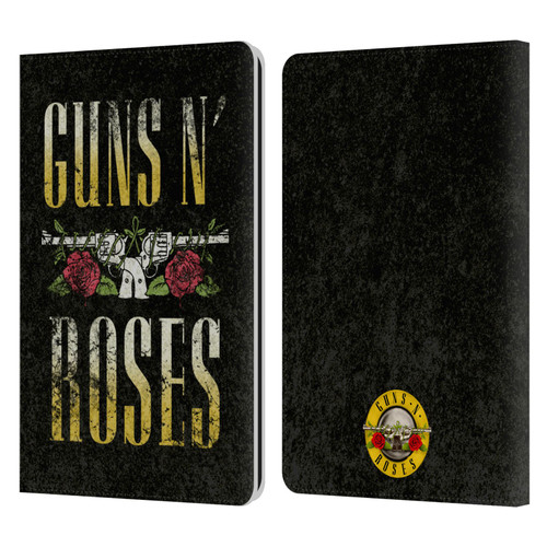 Guns N' Roses Key Art Text Logo Pistol Leather Book Wallet Case Cover For Amazon Kindle Paperwhite 1 / 2 / 3