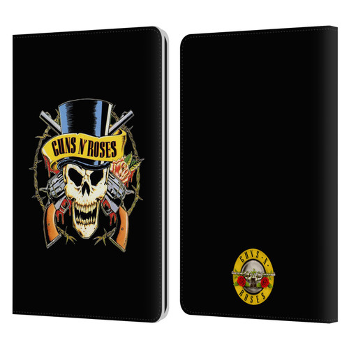 Guns N' Roses Key Art Top Hat Skull Leather Book Wallet Case Cover For Amazon Kindle Paperwhite 1 / 2 / 3