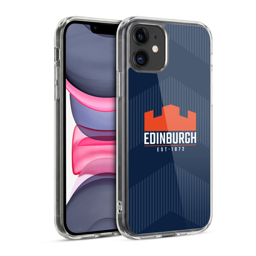 Edinburgh Rugby Graphics Lines Soft Gel Case for Apple iPhone 11
