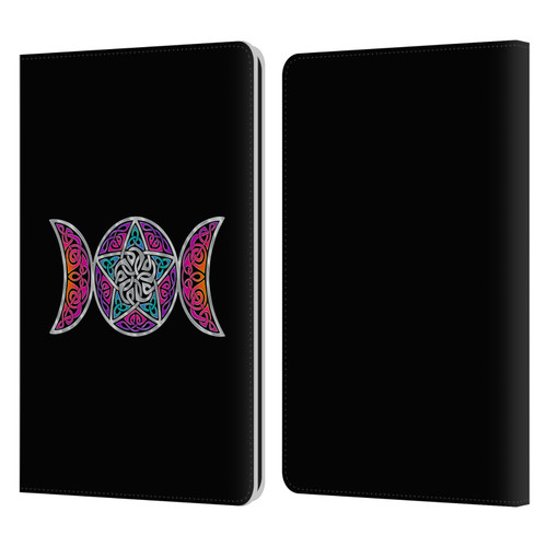 Beth Wilson Celtic Knot Stars Pagan Triple Moon Leather Book Wallet Case Cover For Amazon Kindle Paperwhite 1 / 2 / 3