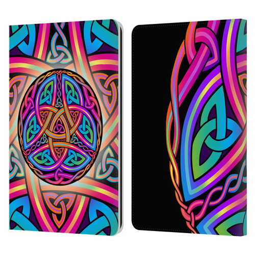 Beth Wilson Rainbow Celtic Knots Divine Leather Book Wallet Case Cover For Amazon Kindle Paperwhite 1 / 2 / 3
