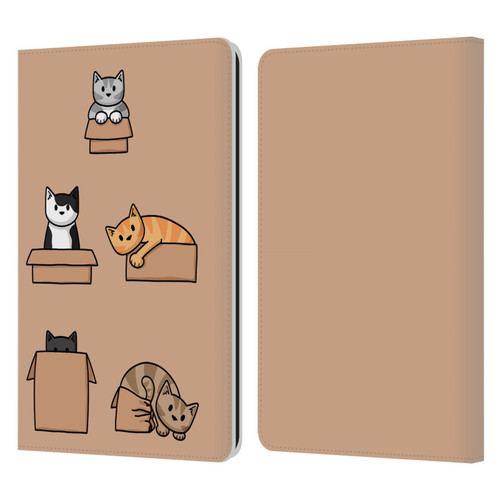 Beth Wilson Doodle Cats 2 Boxes Leather Book Wallet Case Cover For Amazon Kindle Paperwhite 1 / 2 / 3