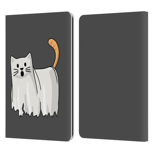 Beth Wilson Doodle Cats 2 Halloween Ghost Leather Book Wallet Case Cover For Amazon Kindle Paperwhite 1 / 2 / 3