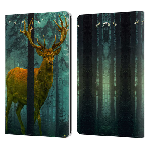 Dave Loblaw Animals Giant Forest Deer Leather Book Wallet Case Cover For Amazon Kindle Paperwhite 1 / 2 / 3