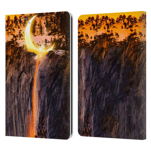 Dave Loblaw Sci-Fi And Surreal Fire Canyon Moon Leather Book Wallet Case Cover For Amazon Kindle Paperwhite 1 / 2 / 3