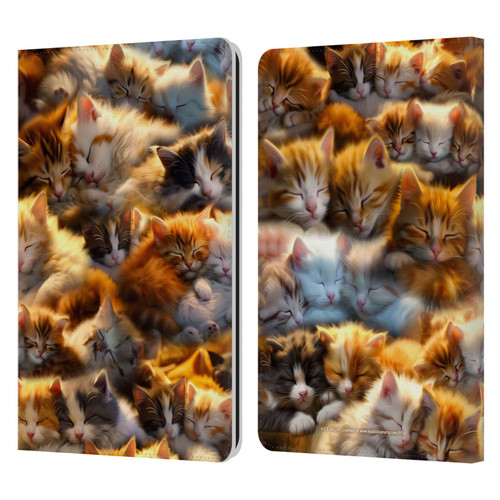 D.S. Valori Kitty And Puppy Kitty Dreams Leather Book Wallet Case Cover For Amazon Kindle Paperwhite 1 / 2 / 3