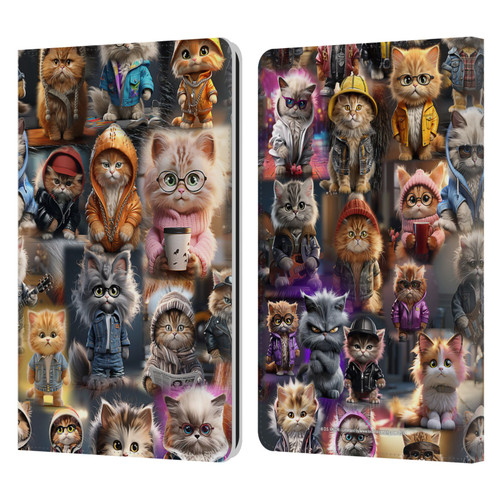 D.S. Valori Kitty And Puppy Kitty Kingdom Leather Book Wallet Case Cover For Amazon Kindle Paperwhite 1 / 2 / 3