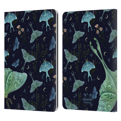 Episodic Drawing Moth Patterns Green Leather Book Wallet Case Cover For Amazon Kindle Paperwhite 1 / 2 / 3