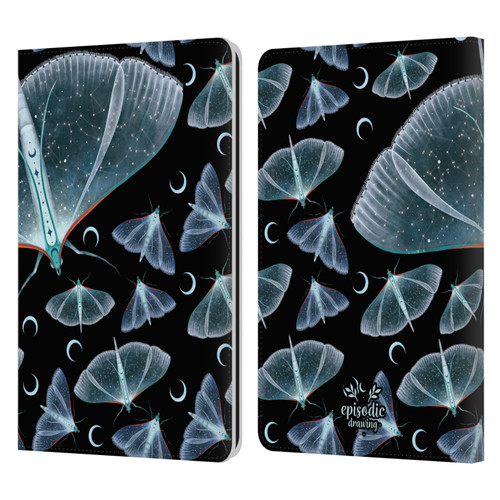 Episodic Drawing Moth Patterns Translucent Leather Book Wallet Case Cover For Amazon Kindle Paperwhite 1 / 2 / 3