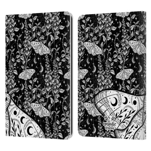 Episodic Drawing Moth Patterns White Leather Book Wallet Case Cover For Amazon Kindle Paperwhite 1 / 2 / 3