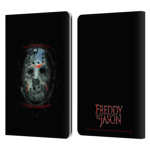 Freddy VS. Jason Graphics Jason's Birthday Leather Book Wallet Case Cover For Amazon Kindle Paperwhite 1 / 2 / 3