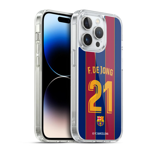 FC Barcelona 2020/21 Players Home Kit Group 1 Frenkie de Jong Soft Gel Case for Apple iPhone 13 Pro & MagSafe
