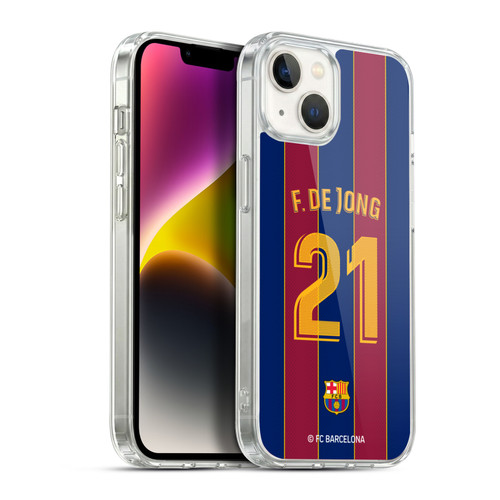 FC Barcelona 2020/21 Players Home Kit Group 1 Frenkie de Jong Soft Gel Case for Apple iPhone 14 Plus & MagSafe