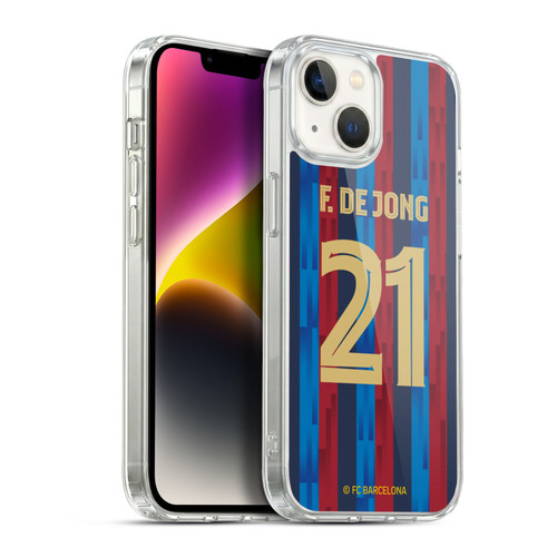 FC Barcelona 2022/23 Players Home Kit Frenkie de Jong Soft Gel Case for Apple iPhone 14