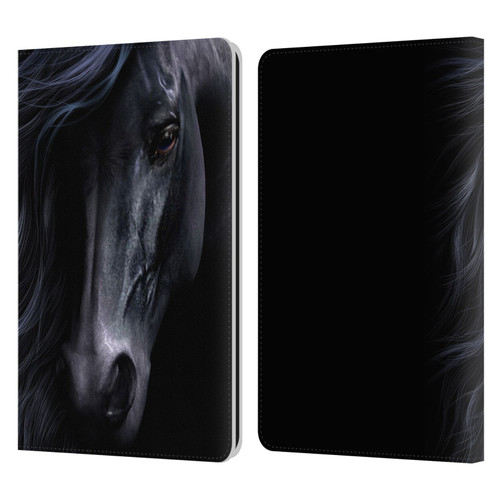 Laurie Prindle Western Stallion The Black Leather Book Wallet Case Cover For Amazon Kindle Paperwhite 1 / 2 / 3