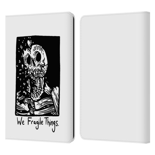 Matt Bailey Skull We Fragile Things Leather Book Wallet Case Cover For Amazon Kindle Paperwhite 1 / 2 / 3