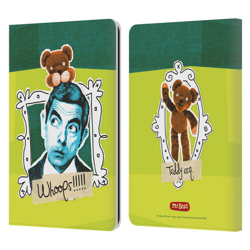 Mr. Bean Doodle Art With Teddy Leather Book Wallet Case Cover For Amazon Kindle Paperwhite 1 / 2 / 3