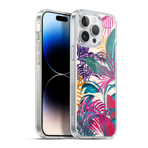 LebensArt Jungle Plants And Animals Palm Leaves Cream Soft Gel Case for Apple iPhone 13 Pro Max & MagSafe