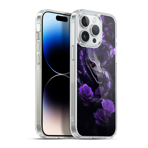 LebensArt Jungle Plants And Animals Snake Purple Soft Gel Case for Apple iPhone 13 Pro Max & MagSafe