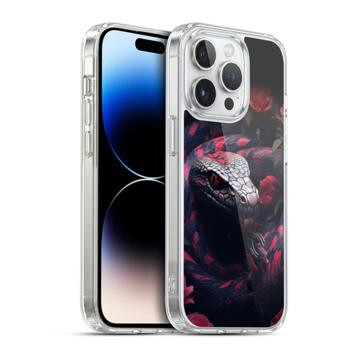 LebensArt Jungle Plants And Animals Snake Red Soft Gel Case for Apple iPhone 14 Pro & MagSafe
