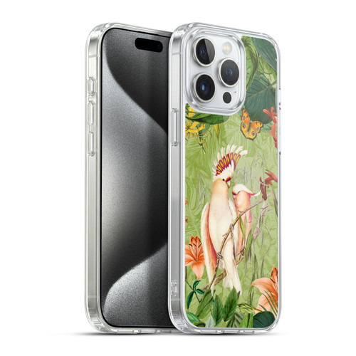LebensArt Jungle Plants And Animals Cockatoos And Butterflies Soft Gel Case for Apple iPhone 15 Pro Max & MagSafe