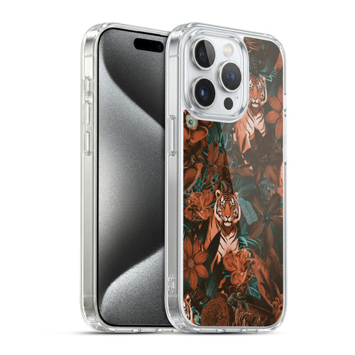 LebensArt Jungle Plants And Animals Fancy Opulence Tiger Soft Gel Case for Apple iPhone 15 Pro & MagSafe