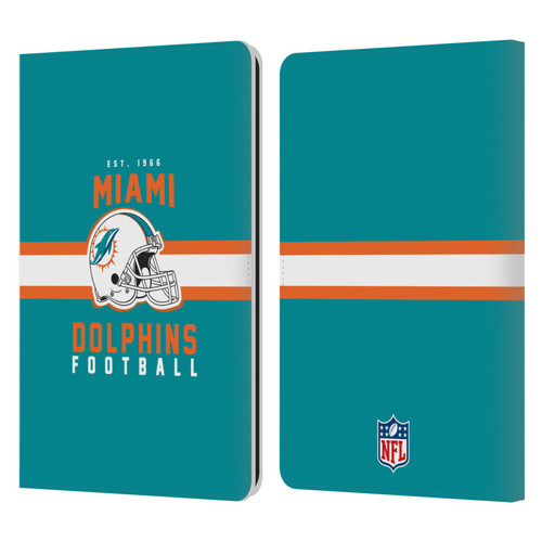 NFL Miami Dolphins Graphics Helmet Typography Leather Book Wallet Case Cover For Amazon Kindle Paperwhite 1 / 2 / 3