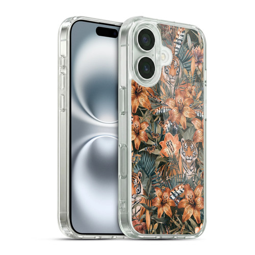 LebensArt Jungle Plants And Animals Opulence Tiger Soft Gel Case for Apple iPhone 16 & MagSafe