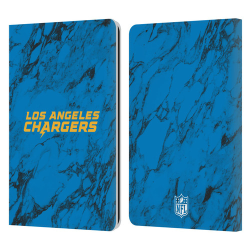 NFL Los Angeles Chargers Graphics Coloured Marble Leather Book Wallet Case Cover For Amazon Kindle Paperwhite 1 / 2 / 3