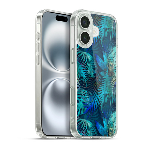 LebensArt Jungle Plants And Animals Blue Master Soft Gel Case for Apple iPhone 16 Plus & MagSafe