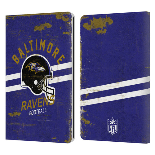 NFL Baltimore Ravens Logo Art Helmet Distressed Leather Book Wallet Case Cover For Amazon Kindle Paperwhite 1 / 2 / 3