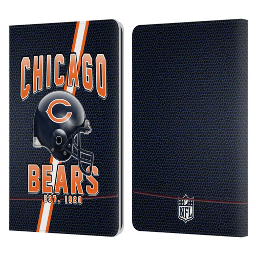 NFL Chicago Bears Logo Art Football Stripes Leather Book Wallet Case Cover For Amazon Kindle Paperwhite 1 / 2 / 3