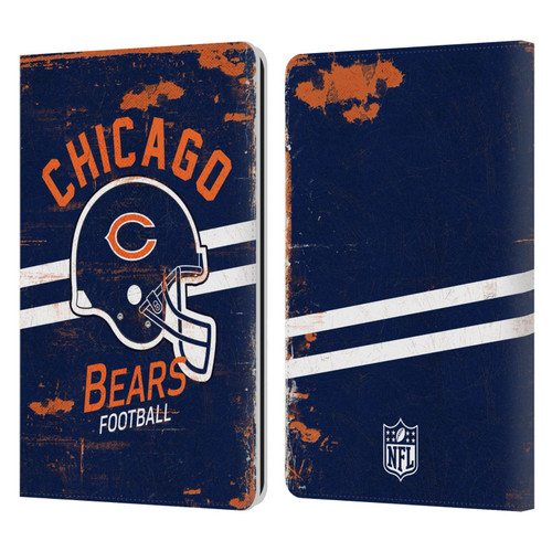 NFL Chicago Bears Logo Art Helmet Distressed Leather Book Wallet Case Cover For Amazon Kindle Paperwhite 1 / 2 / 3
