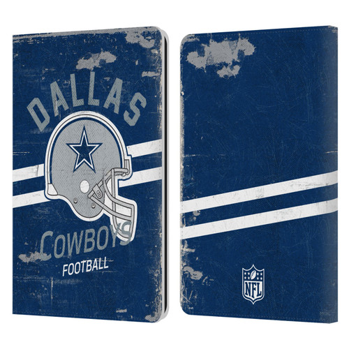 NFL Dallas Cowboys Logo Art Helmet Distressed Leather Book Wallet Case Cover For Amazon Kindle Paperwhite 1 / 2 / 3