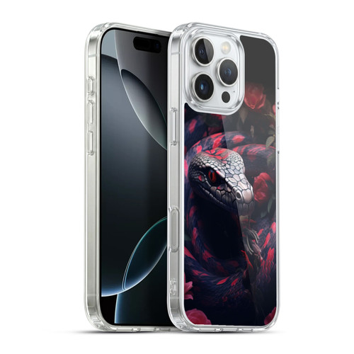 LebensArt Jungle Plants And Animals Snake Red Soft Gel Case for Apple iPhone 16 Pro Max & MagSafe