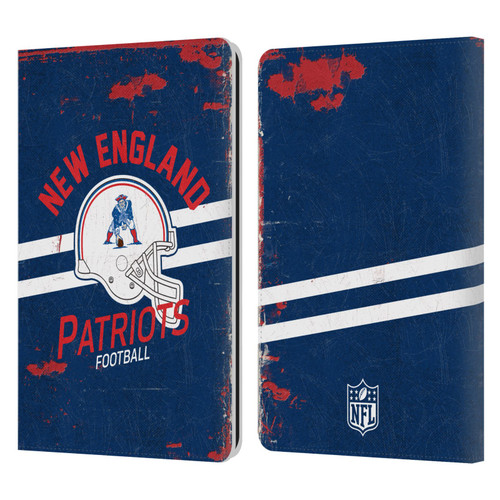 NFL New England Patriots Logo Art Helmet Distressed Leather Book Wallet Case Cover For Amazon Kindle Paperwhite 1 / 2 / 3