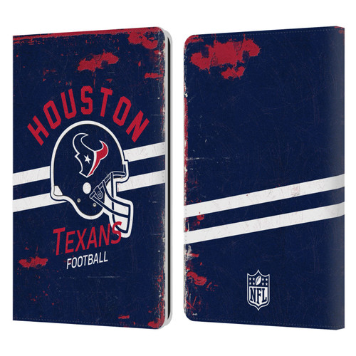 NFL Houston Texans Logo Art Helmet Distressed Leather Book Wallet Case Cover For Amazon Kindle Paperwhite 1 / 2 / 3