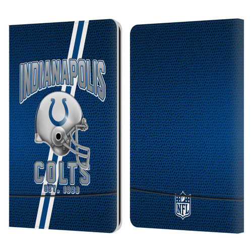 NFL Indianapolis Colts Logo Art Football Stripes Leather Book Wallet Case Cover For Amazon Kindle Paperwhite 1 / 2 / 3