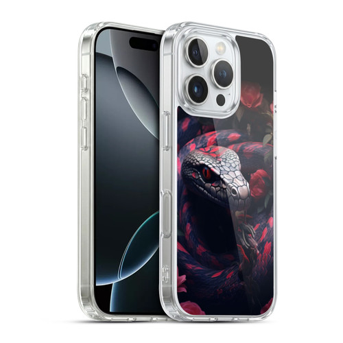 LebensArt Jungle Plants And Animals Snake Red Soft Gel Case for Apple iPhone 16 Pro & MagSafe