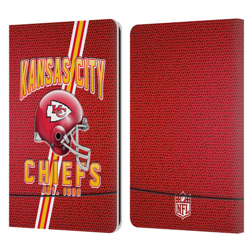 NFL Kansas City Chiefs Logo Art Football Stripes Leather Book Wallet Case Cover For Amazon Kindle Paperwhite 1 / 2 / 3