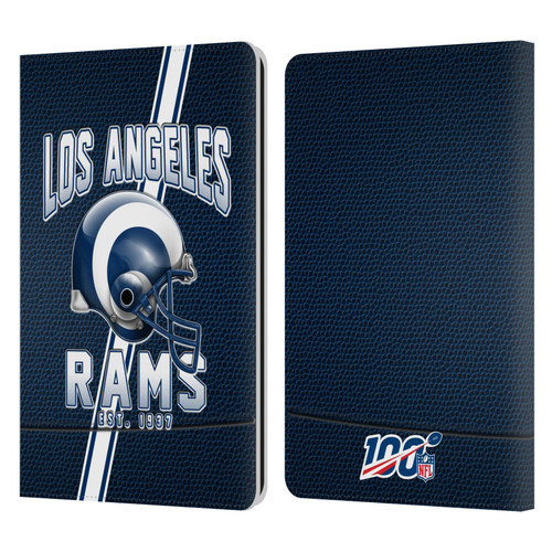 NFL Los Angeles Rams Logo Art Football Stripes 100th Leather Book Wallet Case Cover For Amazon Kindle Paperwhite 1 / 2 / 3