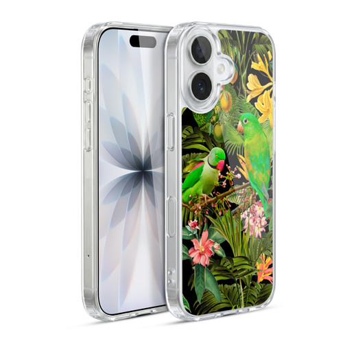 LebensArt Jungle Plants And Animals Parakeets Soft Gel Case for Apple iPhone 17